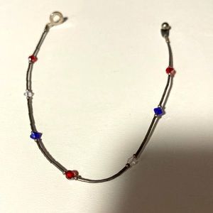 10 inch ankle bracelet. Assorted crystals. Bme2387